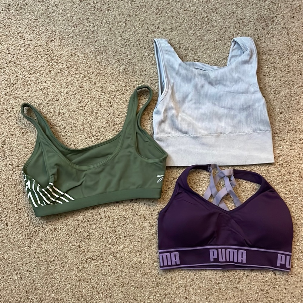 A lot of 3 sports bras. Size small. GUC